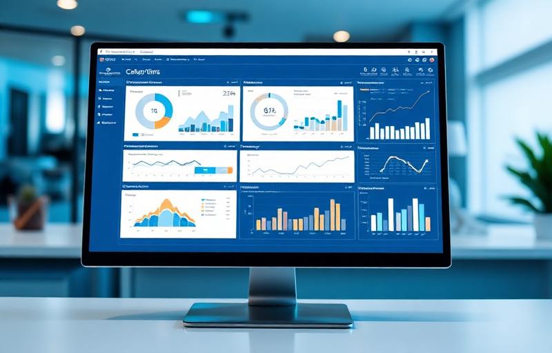 Data dashboard with charts and statistics