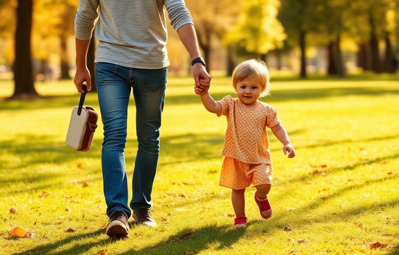 Parent and child walking hand in hand
